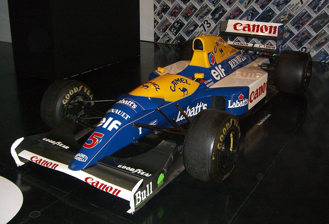 The Williams FW14B being exhibited.